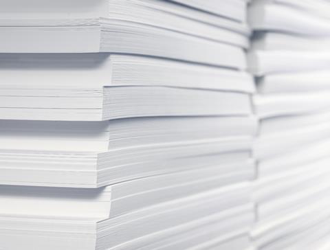Stack of white paper