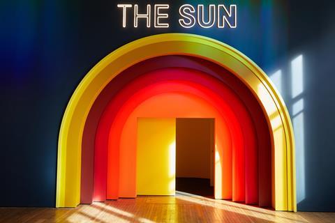 A picture showing the entrance into The Sun exhibition 