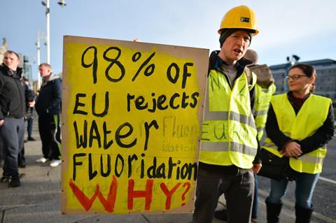 An image taken during a water fluoridation protest in Dublin