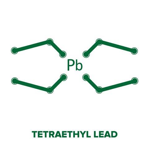 Tetraethyl lead molecule skeletal formula icon