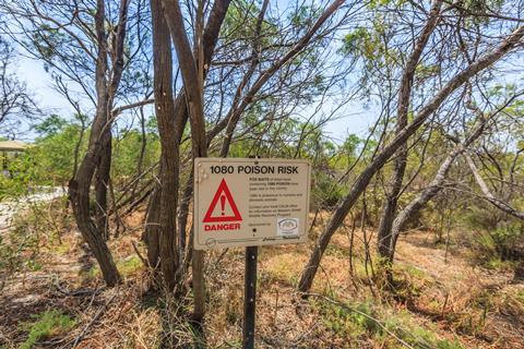 Warning sign for 1080 poison in Western Australia