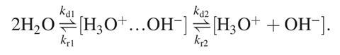 Autoionisation of water