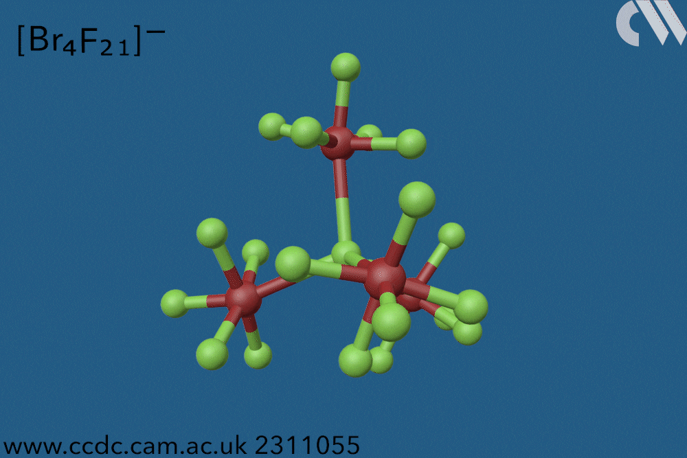 3D rendering of molecule [Br4F21]