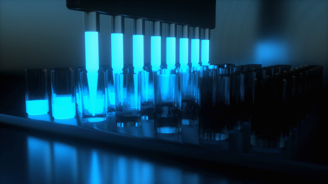 GIF loop of automated pipetting machine