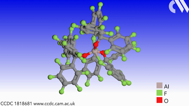 3D animated gif showing thermally stable lewis superacid gif